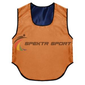 Купить Манишка футбольная двусторонняя Spektr Sport оранжево-синяя, р. 36-40 в Рыльске 
